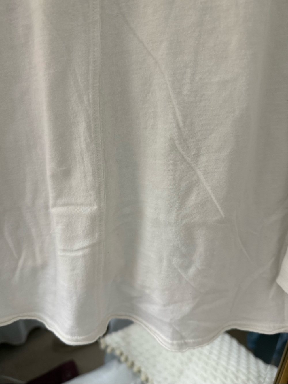 aerie Cream Ribbed-Neck Tee with Subtle Logo - Picture 16 of 16